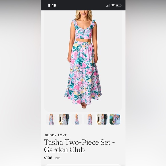 NWT Buddy Love~_Tasha Two Piece set ~Garden Club - Picture 4 of 8